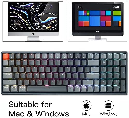 Keychron K4 Bluetooth Wireless Mechanical Keyboard RGB LED Backlit, Hot-swappable Compact 100 Keys USB Wired Computer Gaming Keyboard Aluminum Frame for Mac Windows, Gateron Blue Switch - Image 4