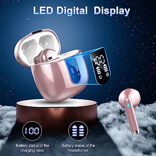 Wireless Earbud Bluetooth 5.3 Headphones with Clear Sound, 40H Playtime, Sport Earbud Touch Control with LED Digital Display, IP7 Waterproof Bluetooth Earphones Built-in Mic for Android iOS Workout - Image 2