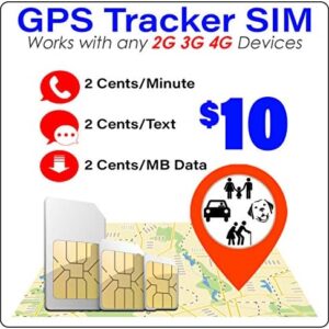 SpeedTalk Mobile GPS Tracker SIM Card - Pet Kid Senior Car - 5G 4G Tracking Devices - 30 Days Service - USA Canada & Mexico Roaming