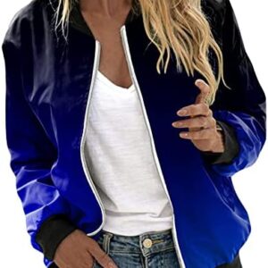 MRGIINRI Women's Bomber Jacket 2023 Dressy Casual Coat Fall Fashion Lightweight Zip Up Outerwear Windbreaker with Pockets
