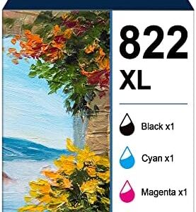 822XL Ink Cartridges Remanufactured Replacement for Epson 822XL 822 XL 822 T822XL for Workforce Pro WF-4820 WF-3820 WF-4830 WF-4833 WF-4834 Printer Ink (Black, Cyan, Magenta, Yellow,4 Pack)