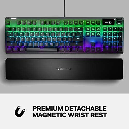 SteelSeries Apex 7 Mechanical Gaming Keyboard – OLED Smart Display – USB Passthrough and Media Controls – Tactile and Clicky – RGB Backlit (Blue Switch) - Image 4