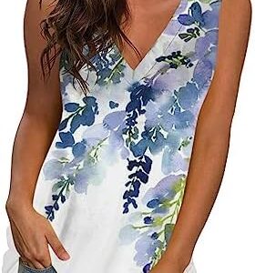 Tank Top for Women Casual Summer Sleeveless Color Block Cute Loose Fit T Shirts Flowy Trendy 2023 Going Out Tops