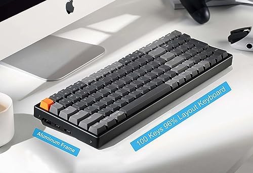Keychron K4 Bluetooth Wireless Mechanical Keyboard RGB LED Backlit, Hot-swappable Compact 100 Keys USB Wired Computer Gaming Keyboard Aluminum Frame for Mac Windows, Gateron Blue Switch - Image 3
