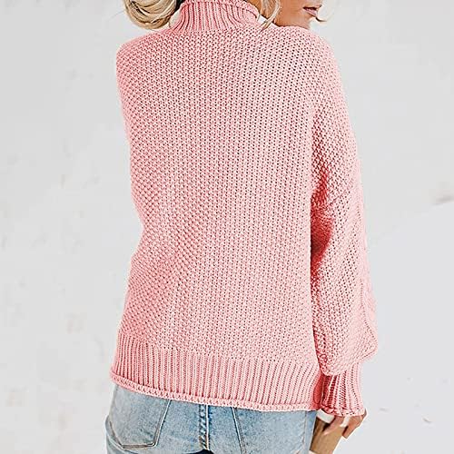 jsarle Winter Turtleneck Cable Knit Sweaters for Women Classic-Fit Lightweight Long Sleeve Pullover Tops Plus Size Outwear - Image 5