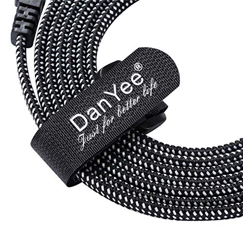 DanYee Cat 8 Ethernet Cable, Nylon Braided 33ft CAT8 High Speed Professional Gold Plated Plug STP Wires CAT 8 RJ45 Ethernet Cable 3ft 10ft 16ft 26ft 33ft 50ft 66ft 100ft(Black 33ft) - Image 6