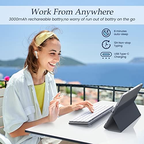 RisoPhy RGB Wireless Keyboard,60% Mechanical Gaming Keyboard with Metal Base,2.4G/Type-C/Bluetooth Keyboard with Low Profile Clicky Blue Switches,Programmable 60 Percent Keyboard for Ipad,PC,Mac,Xbox - Image 6