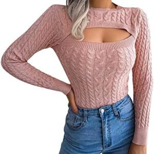 jsarle Sweater for Women Classic-Fit Lightweight Crewneck Long Sleeve Knitted Pullover Jumper Tops Winter Plus Size Outwear
