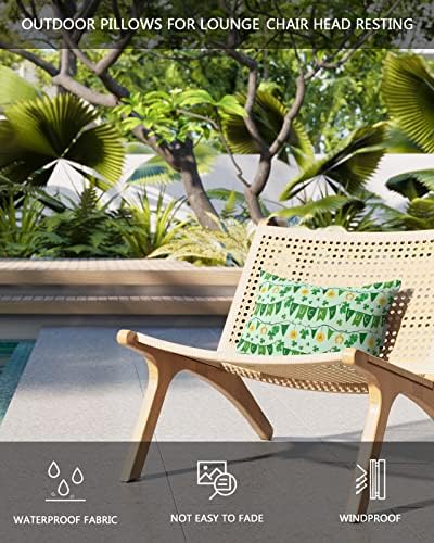 Funy Decor Outdoor Waterproof Lumbar Pillow Lucky Banner with Four Leaf Clover Lounge Chair Pillow Head Resting Pillow with Adjustable Strap for Patio Recliner Office Car Seat Sofa 1 Pc - Image 4