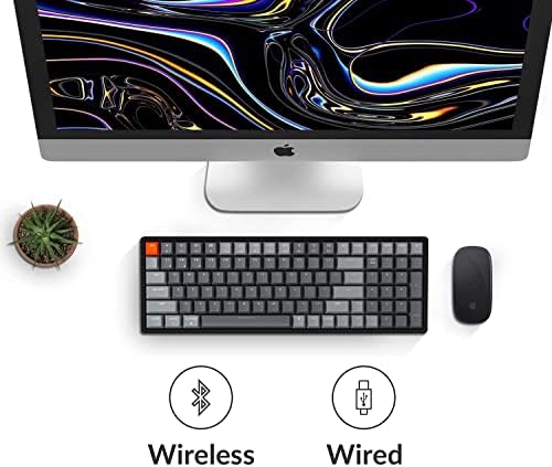 Keychron K4 Bluetooth Wireless Mechanical Keyboard RGB LED Backlit, Hot-swappable Compact 100 Keys USB Wired Computer Gaming Keyboard Aluminum Frame for Mac Windows, Gateron Blue Switch - Image 2
