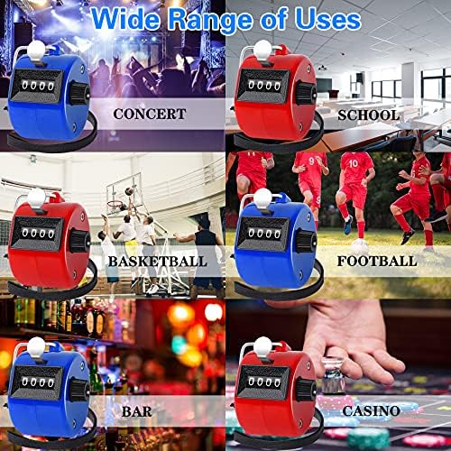 FEBSNOW 2 Pack Hand Tally Counter 4 Digital Click Counter for Sport Row School Event - Image 6