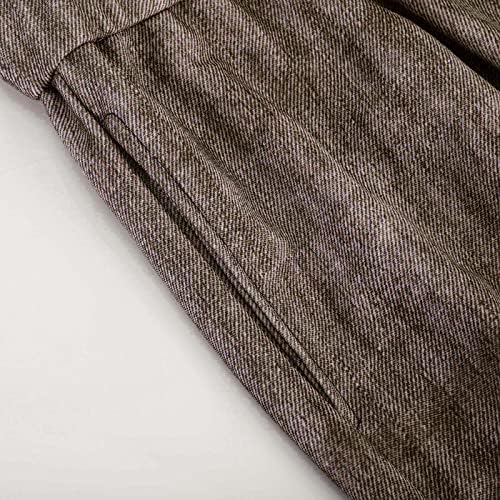 Women's Solid Lightweight High Waisted Fitting Imitation Denim Printed Lantern Wide Leg Pants with Pockets - Image 5