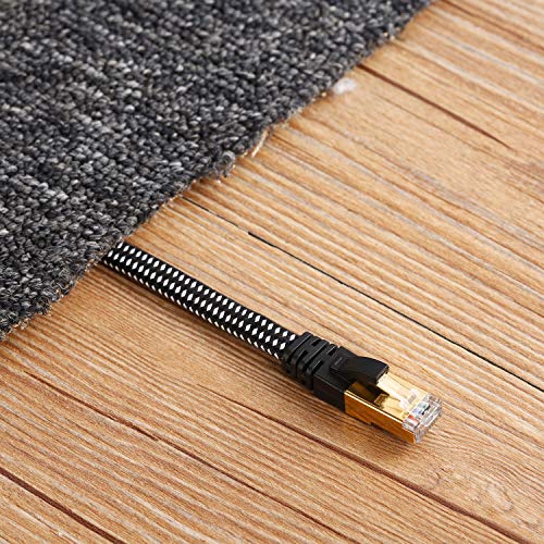 DanYee Cat 8 Ethernet Cable, Nylon Braided 33ft CAT8 High Speed Professional Gold Plated Plug STP Wires CAT 8 RJ45 Ethernet Cable 3ft 10ft 16ft 26ft 33ft 50ft 66ft 100ft(Black 33ft) - Image 5